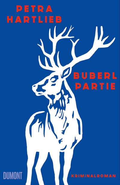 eines von drei Exemplaren des Kriminalromans " Buberlpartie " von Petra Hartlieb, erschienen bei DuMont