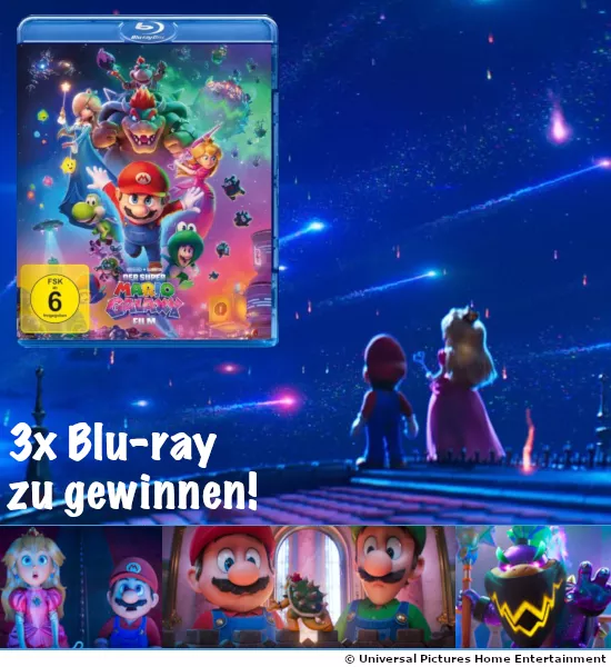 3 × „Der Super Mario Galaxy Film“ auf Blu-ray Disc