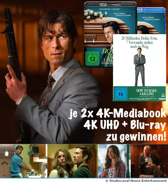 6 × „How to Make a Killing - Todsicheres Erbe“ (2 × 4K-Mediabook, 2 × 4K UHD, 2 × Blu-ray)