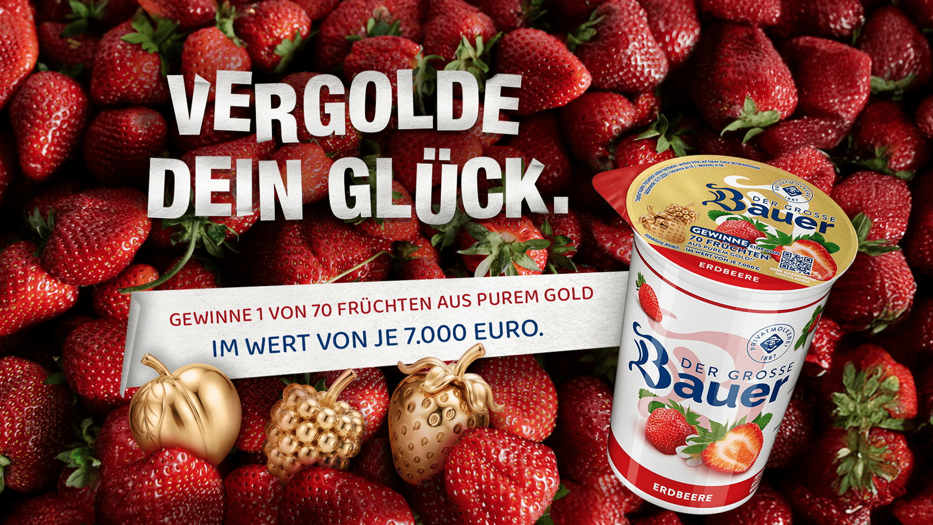 70 individuell gefertigte Goldfrüchte