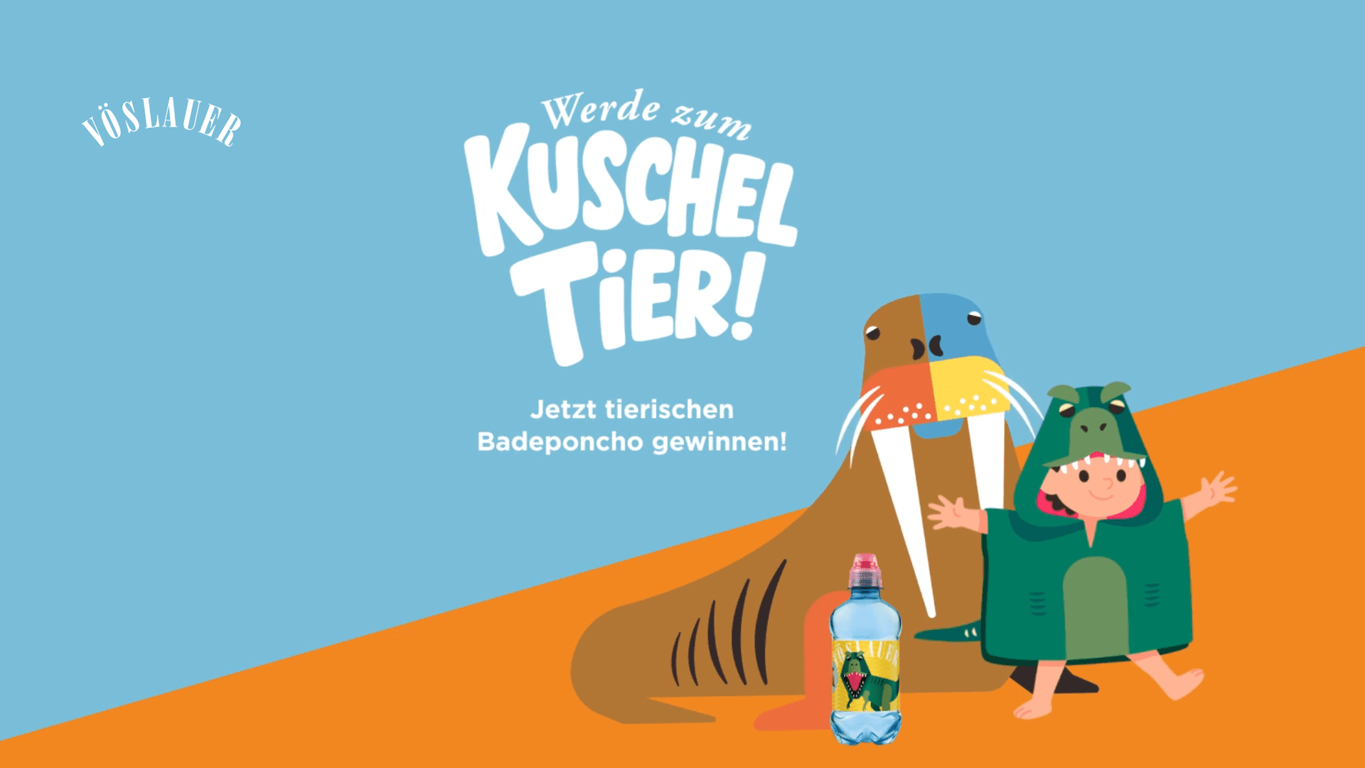 es Badeponchos in den vier Junior-Tier-Varianten Dino, Tiger, Walross und Affe