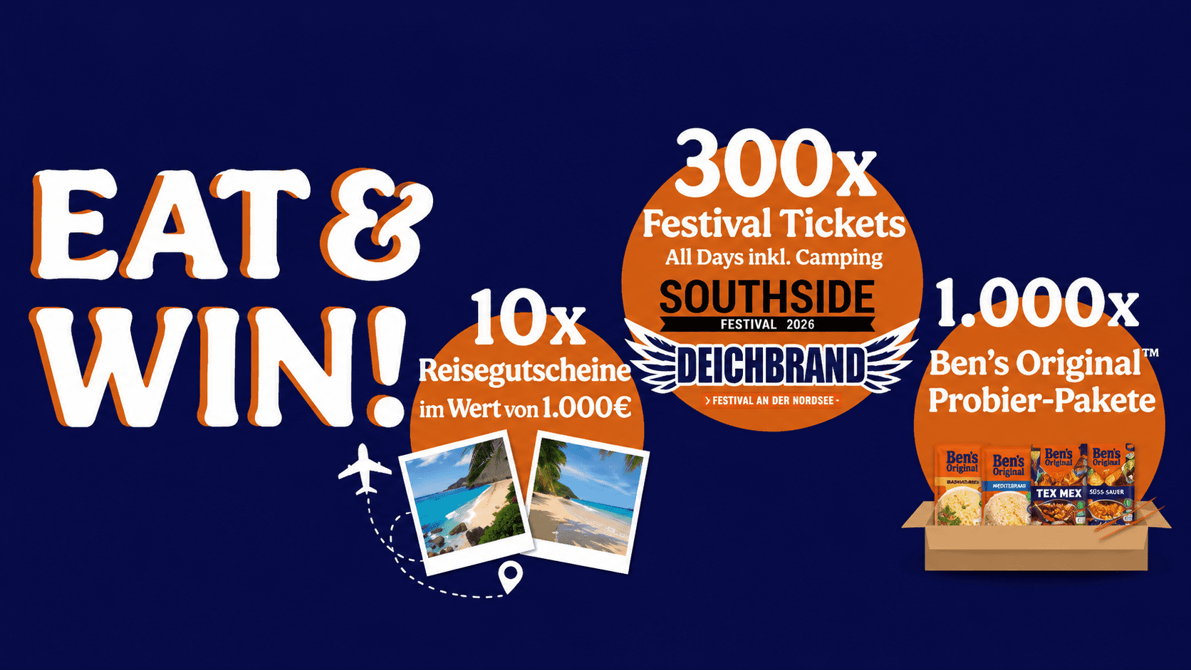 Ben’s Original Gewinnspiel – Festival-Tickets, Reisegutscheine und Probier-Pakete
