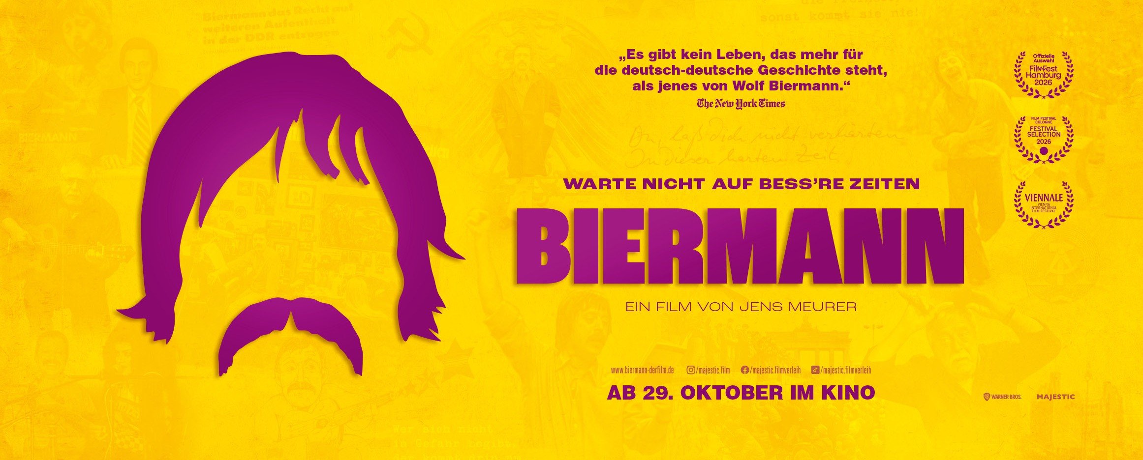 3 × 2 Gästelistenplätze für die Premiere von " Biermann" am 15.10.2026 um 19 Uhr im Kino International in Berlin