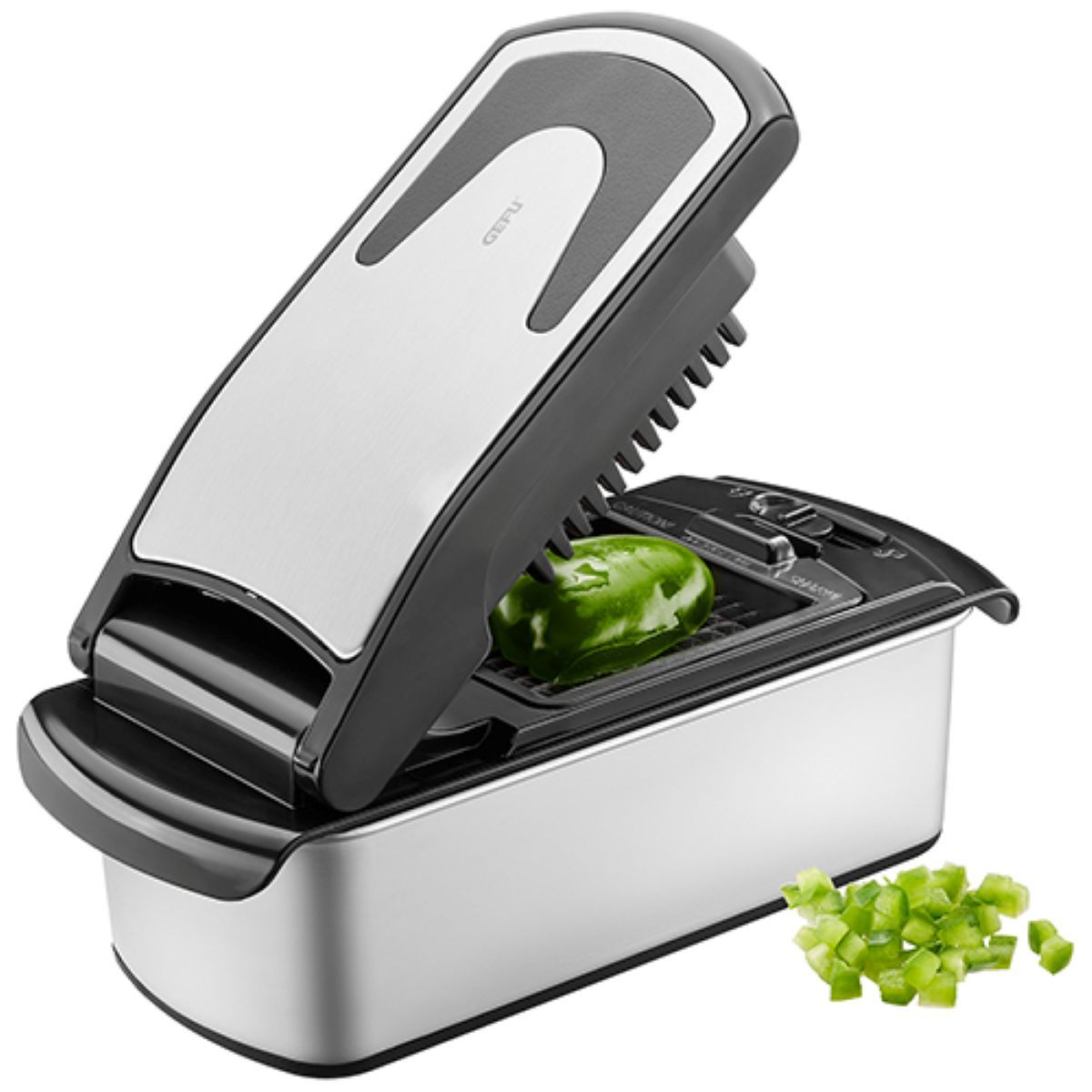 1 von 3 GEFU-Sets bestehend aus: Würfel- und Stifteschneider TREPPO 2.0, Dressing-Shaker MIX und Kräutertopf BOTANICO