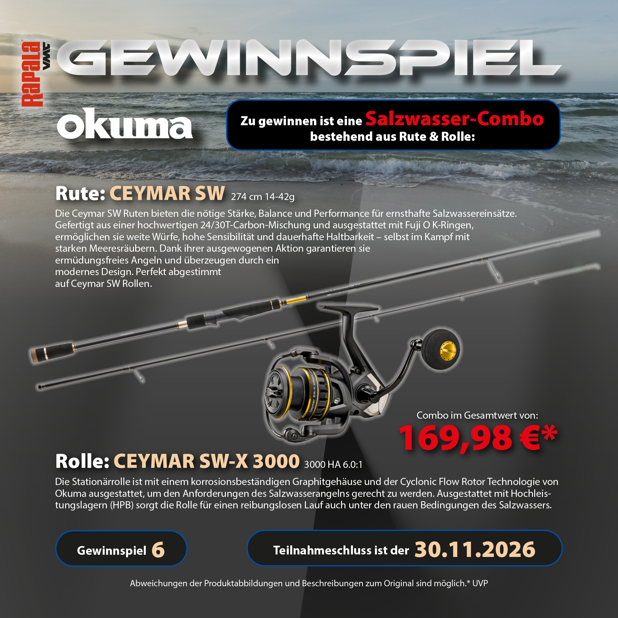 eine Salzwasser-Combo bestehend aus Rute & Rolle