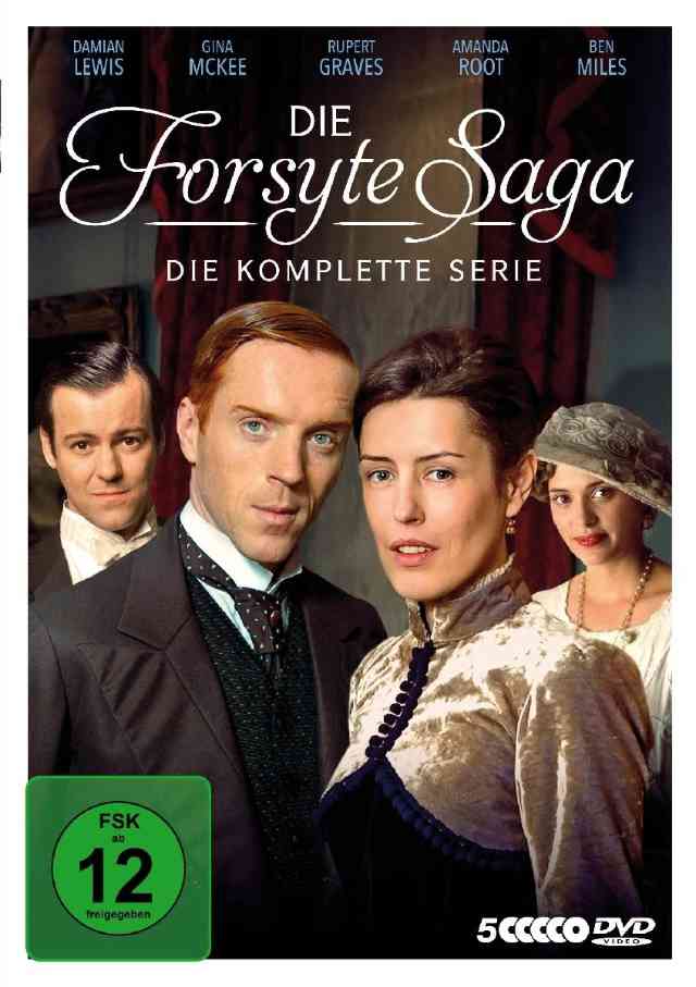 eine DVD-Box mit der kompletten Serie „Die Forsyte-Saga“ (2002/2003)