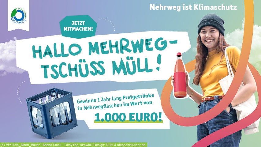1 von 10 Jahresvorräten an Mehrweggetränken im Wert von 1.000 €
