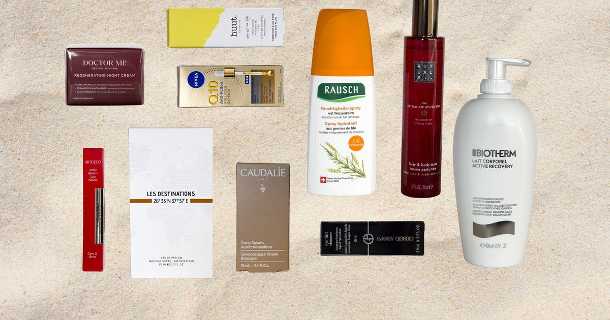 Ein Beauty-Paket mit zehn Produkten im Wert von über 375 Euro