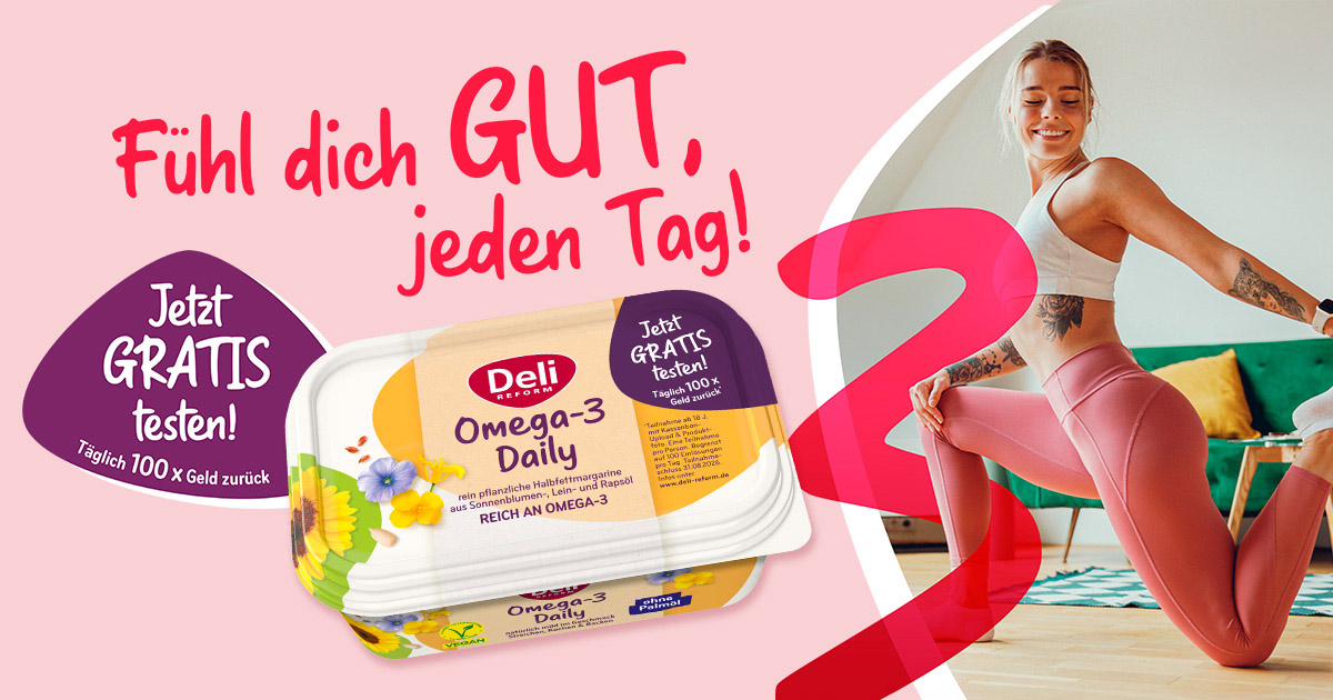 100 × Rückerstattung des Kaufbetrags (Omega‑3 Daily) im Wert von 30 € sowie 3 × Polar Vantage M3 Smartwatch im Wert von 280 €