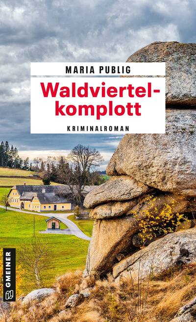 ein Exemplar des Kriminalromans " Waldviertelkomplott " von Maria Publig, erschienen im Gmeiner Verlag